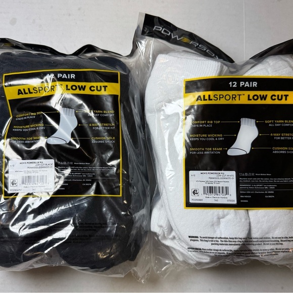 2 PowerSox Men's Cushion Low Cut Socks, 12-Pack 
1 each Black & White 24 total - Picture 2 of 12